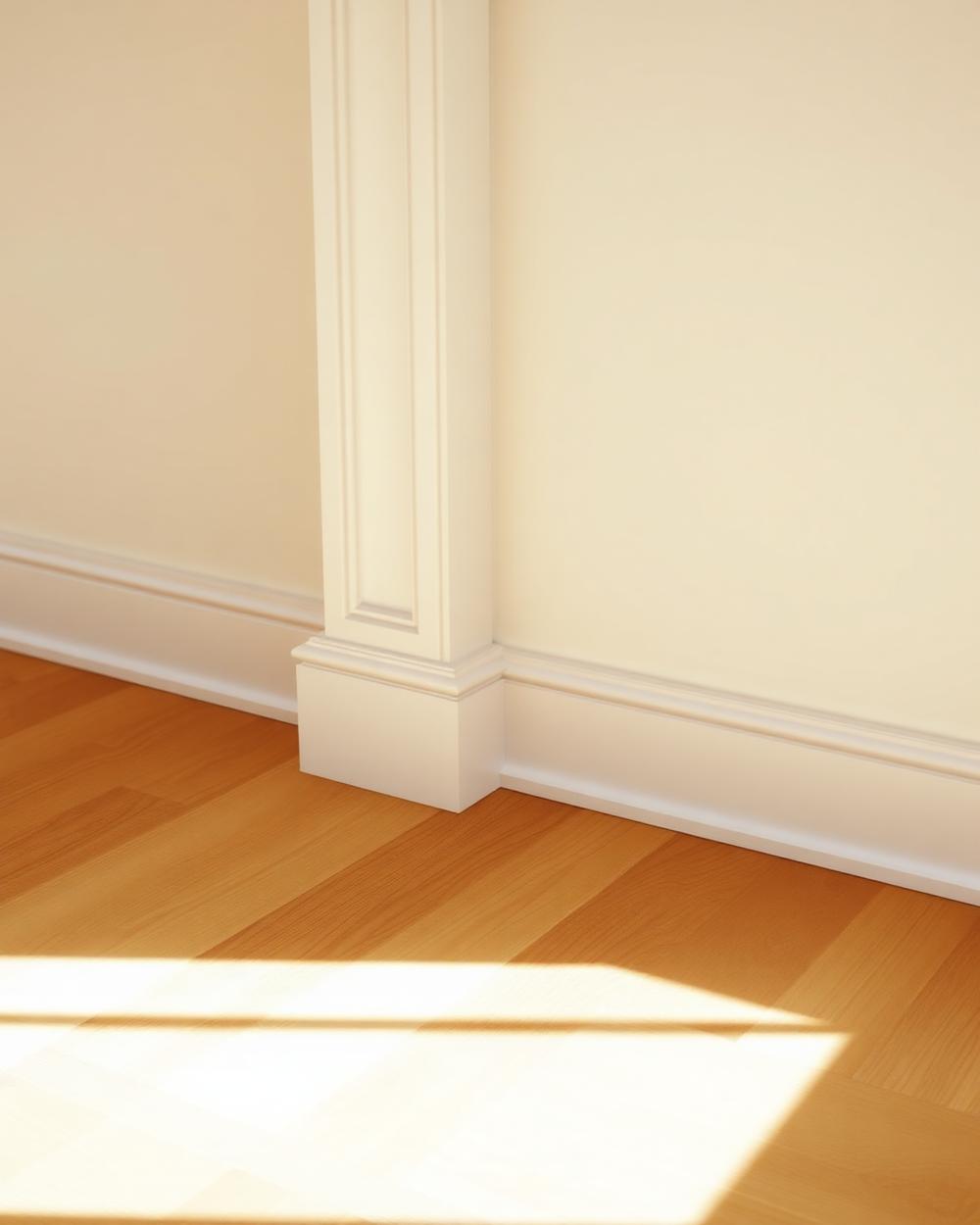 Rodapé branco moderno com acabamento premium