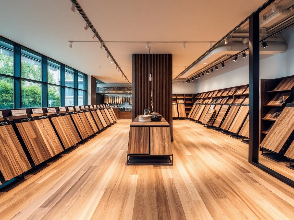 Interior do showroom da Cabral Pisos